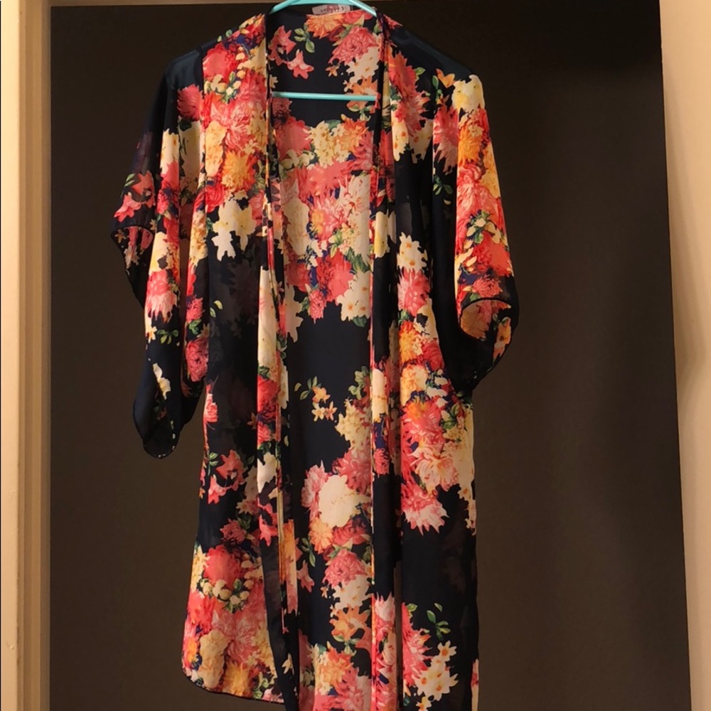 Floral Print Kimono